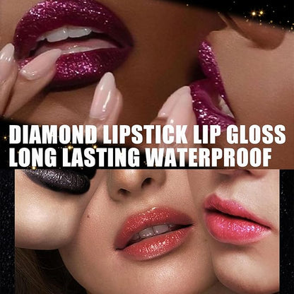 Diamond Lipstick Lip Gloss Long Lasting Waterproof Glitter Gloss