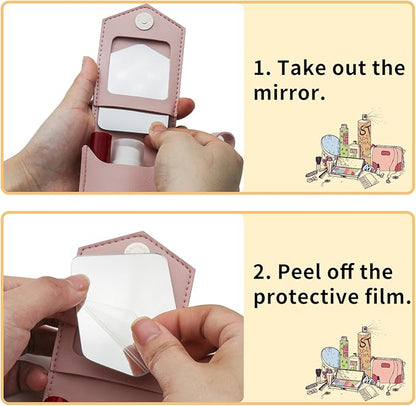 Makeup Lipstick Case, Pu Leather Lipstick Pouch With Magnetic