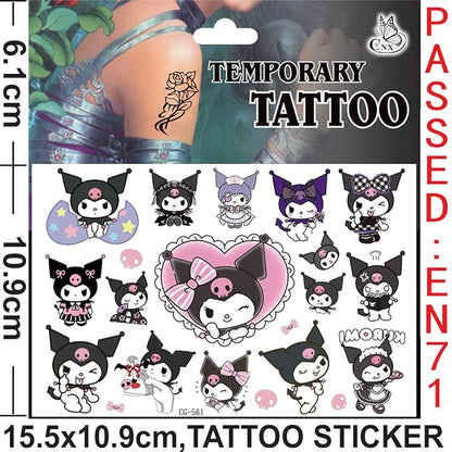 60PCS Kuromi Temporary Tattoo Stickers for Kids Birthday Gifts(Temporary Tattoo-B)