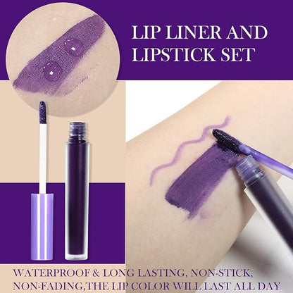 DAGEDA Matte Liquid Lipstick, 2Pcs Lip Liner DAGEDA