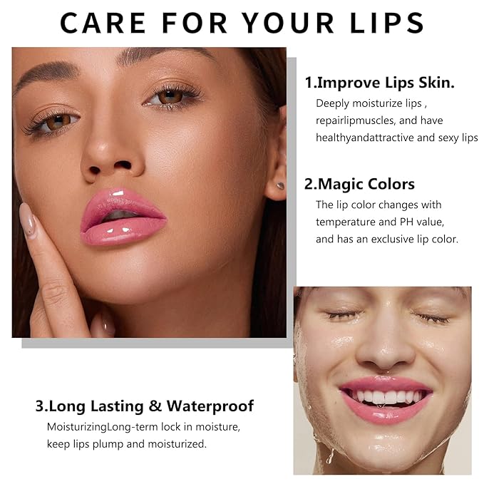 Hydrating Lipstick Color Changing，Moisturizing Lip Balm,Lip Care Products Dry Lips Long-Lasting Fruit Flavoured Lipstick