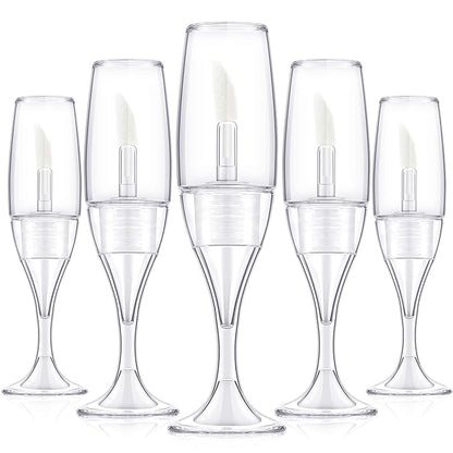 20 Pieces 8 ml/ 0.27 oz Lip Gloss Tubes Mini Wineglass Shaped Empty Lip Gloss Tube Lip Balm Containers Mini Refillable Bottles Lip Glaze Container with 2 Pieces Funnels for Women Girls (Transparent)