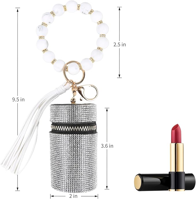 Lipstick Keychain, Leather Diamond Lip Gloss Holder, Stylish Gloss