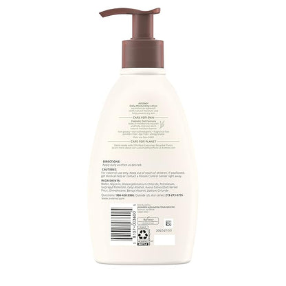 Aveeno Daily Moisturizing Body Lotion with Soothing Prebiotic Oat, Gentle Lotion Nourishes Dry Skin With Moisture, Paraben-, Dye- & Fragrance-Free, Non-Greasy & Non-Comedogenic, 12 fl. Oz (Pack of 2)