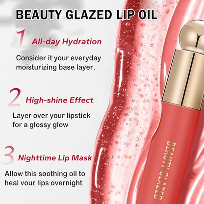 2PCS Tinted Lip Oil Lip Gloss Set Lip Gloss
