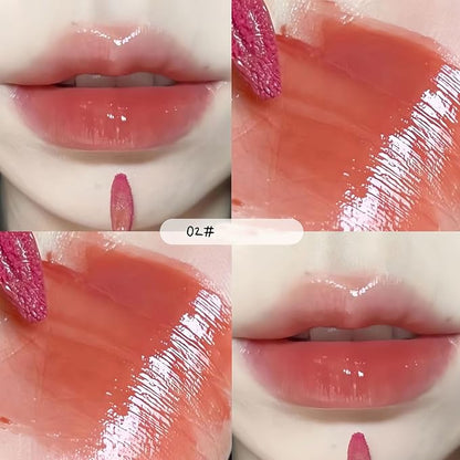 5pcs Mirror Water Lip Gloss Glass Lipstick Set, Gloss