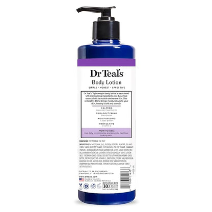 Dr Teal's Body Lotion, Lavender Essential Oil, 18 fl oz (Pack of 3)