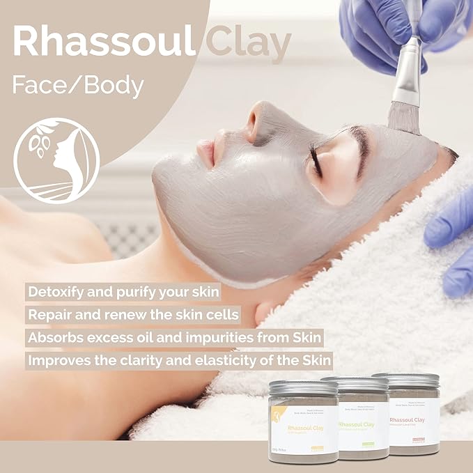 Fatima's Garden Rhassoul Clay with Herbs - Detox Facial Powder, 150g