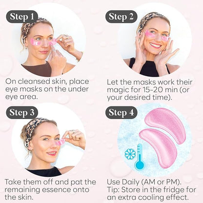 Rose Under Eye Patches (30 Pairs) Under Eye Patches for Dark Circles, Under Eye Patches for Puffy Eyes and Dark Circles, Under Eye Mask, Puffy Eyes Treatment, Eye Care, Eye Masks Bulk