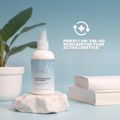 Eva Naturals Hypochlorous Acid Face Spray | Refreshing Facial Cleanser Mist for Sensitive Skin | Post-Workout Skin Toning Spray | Non-Toxic Hydrating Acne Treatment