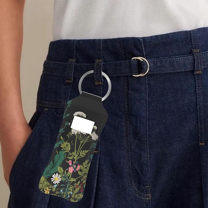 Vintage Flowers Dandelion Chapstick Holder Keychain, Portable Lip Vintage