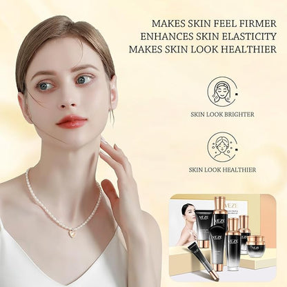 Truffle Anti-Wrinkle Skin Care Large Set Beauty & Personal Care with Cleanser, Toner, Lotion, Essence, Face Cream, Eye Cream Gift Sets Care Package for Women Mother Travel Skincare Kits (7 pcs)
