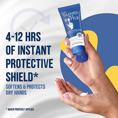 Gloves In A Bottle – Shielding Lotion for Dry Skin, Hand Lotion Travel Size, Protects & Restores Dry Cracked Skin– 3.4 oz..