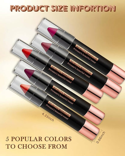Metallic Diamond Glitter Matte Lipstick Crayon Pencil, Long Glitter