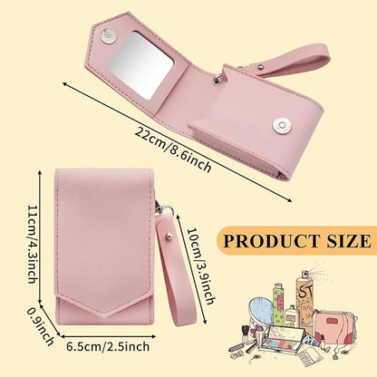 Makeup Lipstick Case, Pu Leather Lipstick Pouch With Magnetic