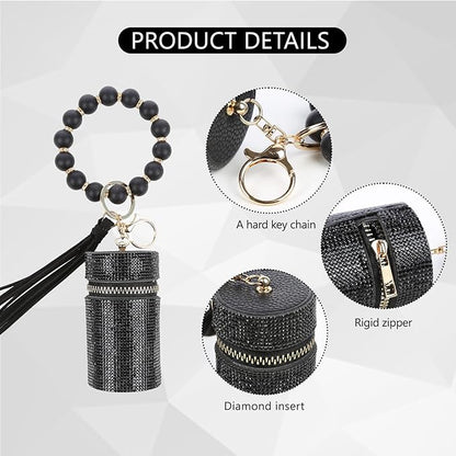 Lipstick Keychain, Leather Diamond Lip Gloss Holder, Stylish Gloss