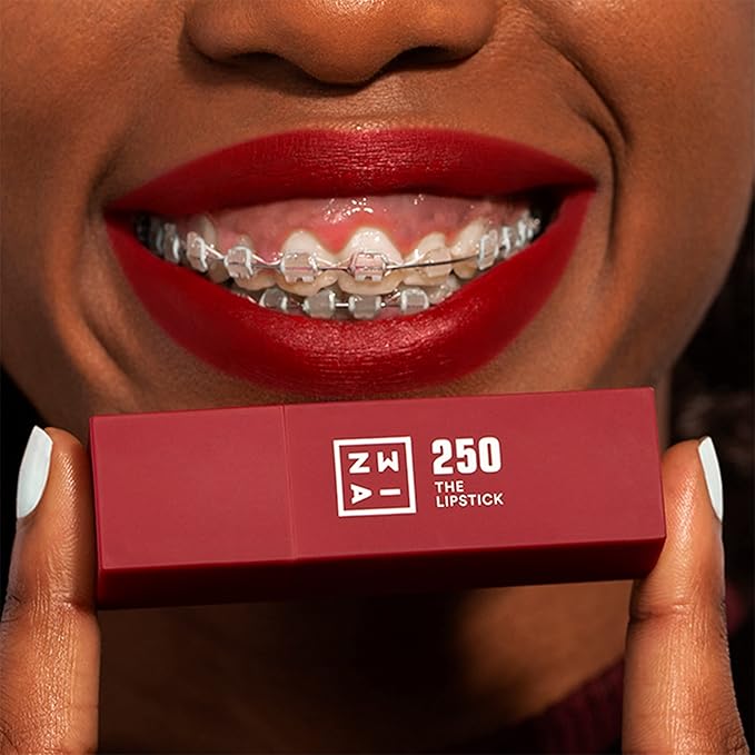 3INA The Lipstick 250 - Outstanding Shade Selection - Matte And Shiny Finishes - Highly Pigmented And Comfortable - Vegan And Cruelty Free Formula - Moisturizes The Lips - Warm Dark Red - 0.16 Oz