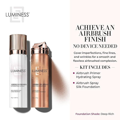 LUMINESS Silk Airbrush Spray Foundation & Primer Kit Deep Rich)