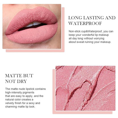 BINGBRUSH Crayon Matte Longwear Lipstick Pack Set,Moisture Sm