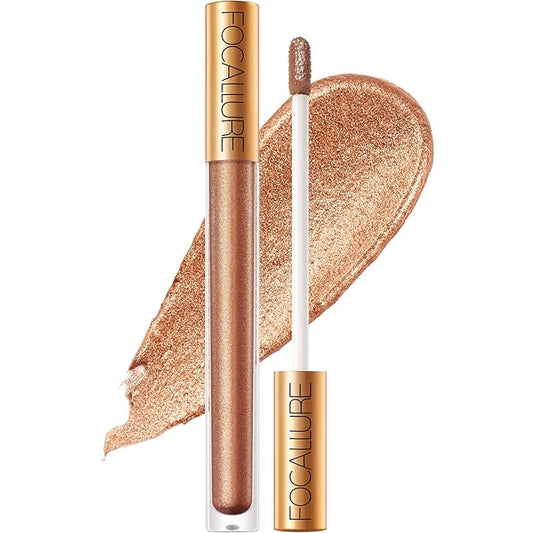 FOCALLURE Metallic Chameleon Liquid Lipstick, Glitter Lip Gloss, Shimmery Finish, Nonstick Cup Lip Makeup for Costume, Cosplay, Rave Festival, 09 TOPAZ