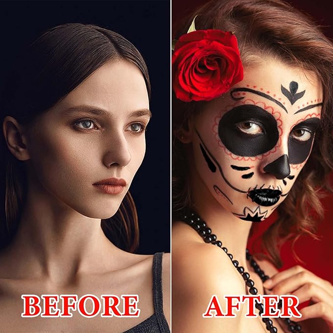 3 PCS Matte Black Liquid Lipstick,Professional Halloween Special Effects Makeup Long Lasting Waterproof Face Body Paint Lip Gloss for Cosplay Goth Makeup