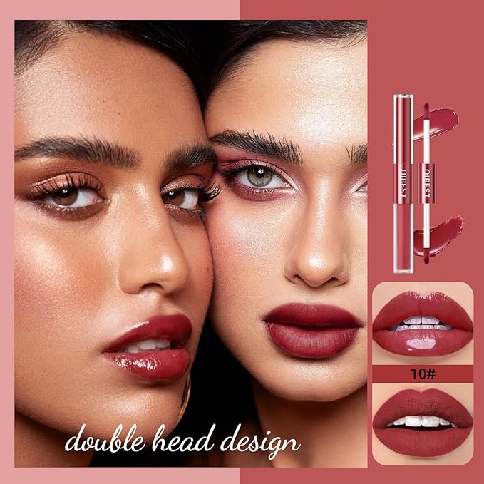 Rechoo 2in1 Lipstick Set, 6pcs Double-head Matte Glossy
