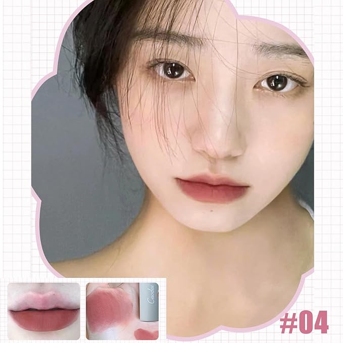 4PCS Bear Matte Velvet Lipstick, Waterproof Long Lasting Lip Gloss Lip Stain, Non Stick Cup Easy Coloring Liquid Lipstick,Moisturizing Velvet Face Lip Mud