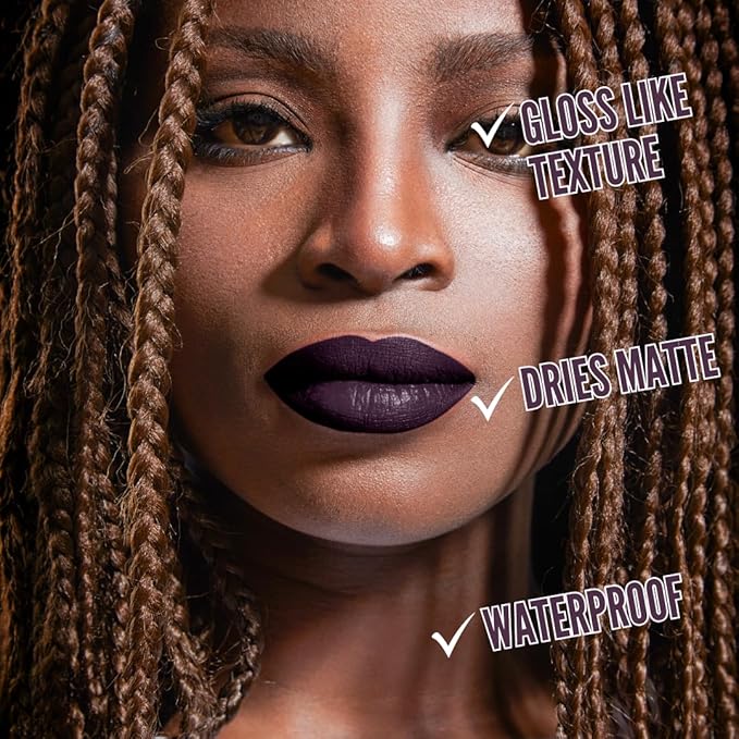 Mynena Deep Eggplant Long-Lasting Matte Liquid Lipstick Intense Color Smudge-Proof & Waterproof Comfortable Hydrating Shea Butter Vegan & Cruelty-Free | Mia