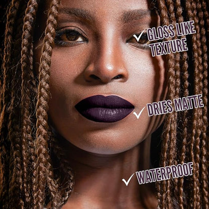 Mynena Deep Eggplant Long-Lasting Matte Liquid Lipstick Intense Color Smudge-Proof & Waterproof Comfortable Hydrating Shea Butter Vegan & Cruelty-Free | Mia