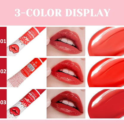 3 Colors Sexy Colors Lip Gloss Sets Waterproof Gloss