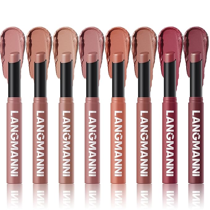 Jolilab 8 Pcs Velvet Matte Lipstick Nude Matte Lipstick
