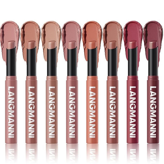 Jolilab 8 Pcs Velvet Matte Lipstick Nude Matte Lipstick