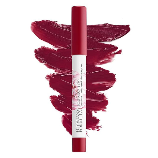 Physicians Formula Rosé Kiss All Day Glossy Lipstick Lip Color Makeup, Red Xoxo | Dermatologist Tested, Clinicially Tested