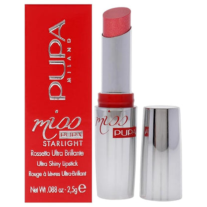 Pupa Milano Miss Milano Starlight Ultra-Shiny Lipstick - Semi-Transparent Color And Micro Pearls - Balmy Texture - Extraordinary Radiance - Blends Gently On Lips - 705 Divine Diana - 0.88 Oz