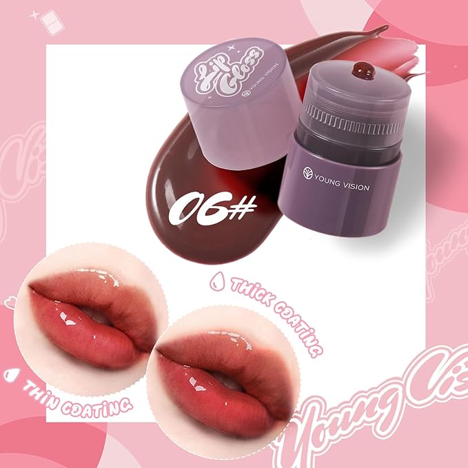 Tinted Lip Balm, Twist Dispenser Hydrating Lip Gloss, Lightweight, Shiny Melting Lip Gloss, Comfortable, Non-Sticky, Lip Mask Friendly(06#)