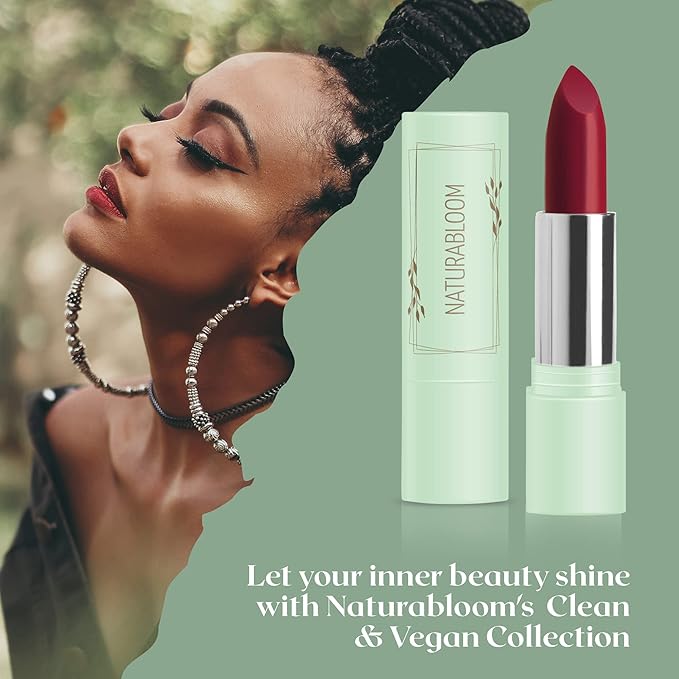Vegan Lipstick (Rubby) - Sensational One-Stroke Long Lasting Lipstick from Natural Oils & Butters Full-Coverage Lip Color with Shea Butter & Coconut Extact - Premium Hydrating Lipsticks