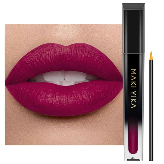 MAKI YIKA Plum Lipstick Matte for Women, Burgundy Lipstick