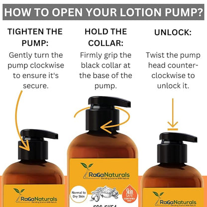 RaGaNaturals Natural Mango Shea Butter Lotion - Tropical Lotion with Vitamin E, B5, Argan & Avocado Oil - Refreshing, Hydrating & Nourishing Moisturizer - Vegan, Cruelty-Free & Paraben Free - 8 Oz