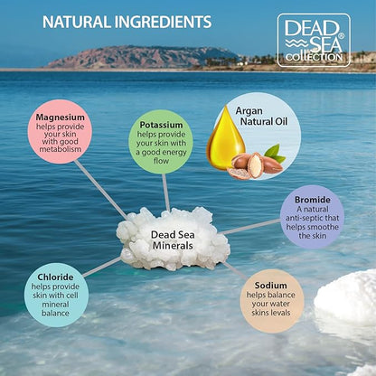 Bundle-Dead Sea Collection Bath Salts Enriched - Argan and Eucalyptus - Natural Salt for Bath - Large 34.2 OZ. - Nourishing Essential Body Care for Soothing and Relaxing Your Skin and Muscle