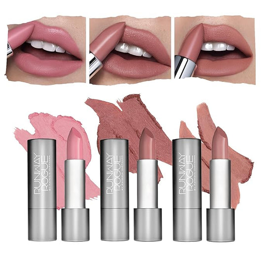 Runway Rogue 90s Vibe Lipstick Trio, Moisturizing Matte Rogue