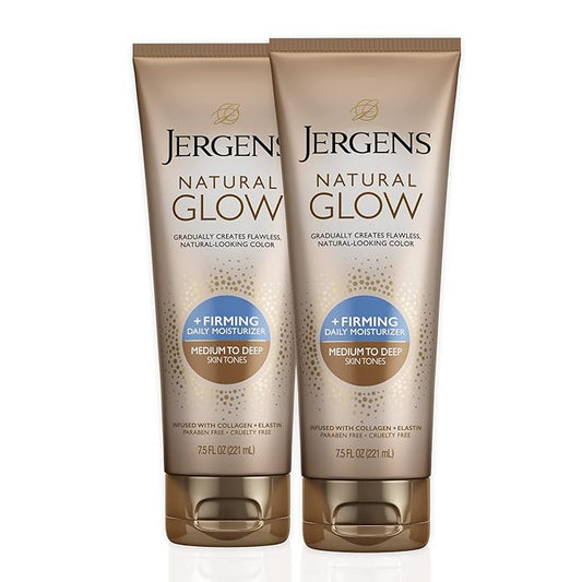 Jergens Natural Glow +FIRMING Lotion, Medium to Tan, 15.0 Fl Oz (Pack of 2)