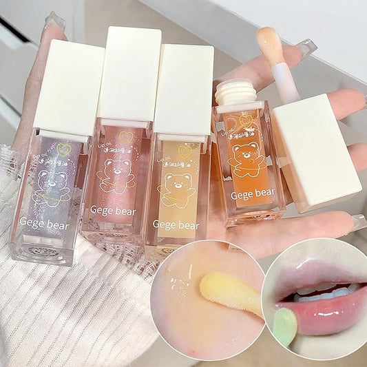 4 colors Lip Gloss Sets,Natural Moisturizing Lip Care- Gloss