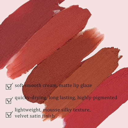 Boobeen Soft Matte Velvet Lip Glaze Liquid Lipstick Glaze