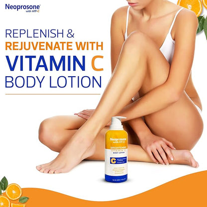 Neoprosone Brightening Body Lotion - 13.5 Fl Oz / 400ml - Formulated to Fade Dark Spots on Elbows, Knees, Neck, Body, and Intimate Parts, with Tyrostat, Shea Butter, Vitamin C, Vitamin E