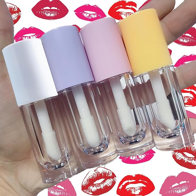 Qeuly 4Pcs Empty Lip Gloss Tubes, 6ml Clear Gloss