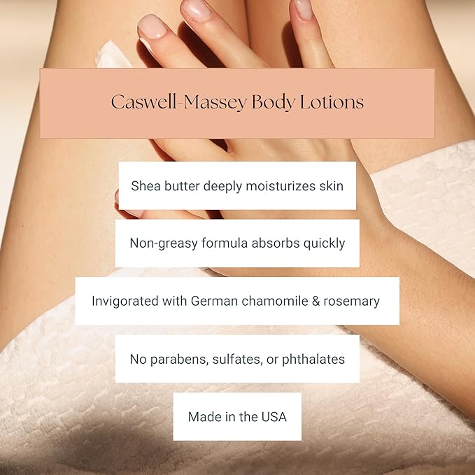 Caswell-Massey Almond & Aloe Lotion, Warmly Sweet Almond Scented Moisturizer, Botanical Body Lotion for Women with Aloe Vera, Calendula & Chamomile, 32 Fl Oz