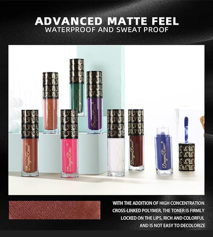 Halloween Dark Matte Liquid Lipstick for Women, Long Lasting Waterproof Lip Gloss, Face Body Painting, Vivid Vampire Lip Stain for Masquerade, Party Goth Makeup, Cosplay (#04 Vampire)