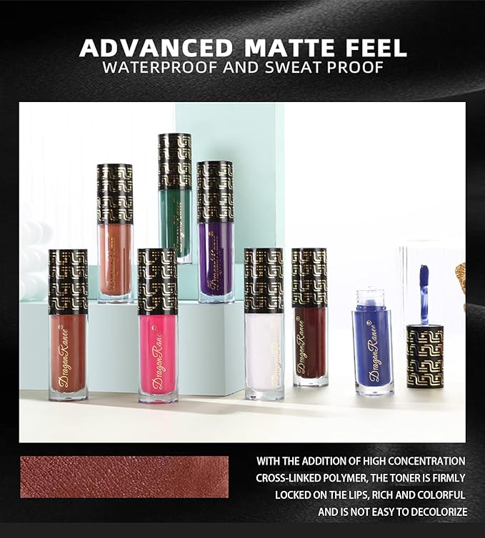 Halloween Dark Matte Liquid Lipstick for Women, Long Lasting Waterproof Lip Gloss, Face Body Painting, Vivid Vampire Lip Stain for Masquerade, Party Goth Makeup, Cosplay (#08 Nude Pink)