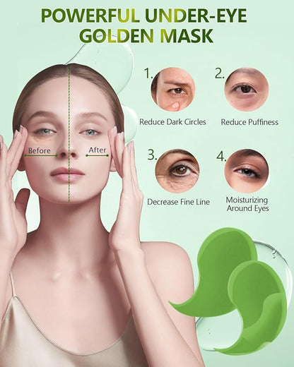 120 Pcs Chlorella Eye Patches,Collagen Under Eye Mask for Puffy Eyes & Dark Circles, Combat Fine Lines and Wrinkles,Non-Irritating Under Eye Patches