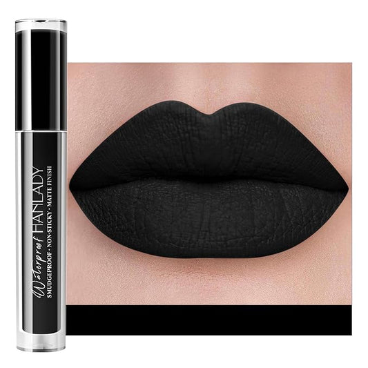 Black Lipstick Matte, Dark Black Liquid Lipstick Long Long